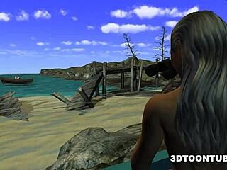 Foxy 3d lesbian babe gets licked while on a boat