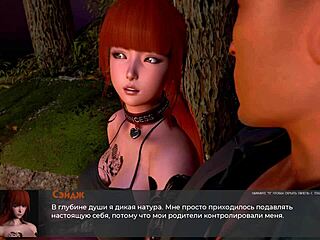 rödslätt slampa suger stor kuk i 3d-spel