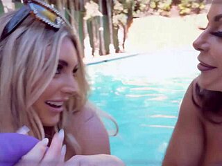 Kiki And Kayley Tease In Bikini Pool Day