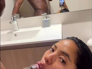 i give him delicious blowjob while he gets ready for work