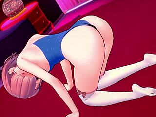 ram enjoys footjob in bikini cartoon