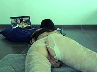 Candice Delaware's Petite Tits Bounce During Clit Rubbing Orgasm