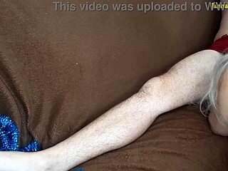Hot Sex with Buttplug and Shaved Pussy on Christmas