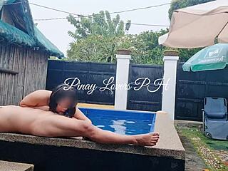 I Made My Horny Asian Wife Squirt During Public Pool Fucking Outdoors