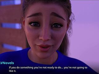 blonde teen with amazing big tits in erotic game