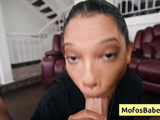 Hardcore POV video of Eden West sucking a monster cock