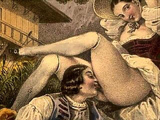 Retro vintage erotic cartoon adventure