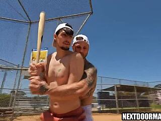 Baseball players pause workout for gay sex