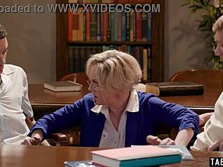 blonde librarian dee williams takes two huge cocks in wild anal