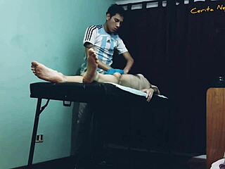 Straight gay gives a happy ending massage to his seductive friend