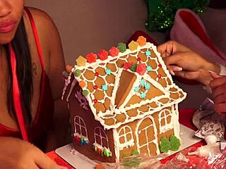 Making a Gingerbread House with Girlfriend and Friends Part 2.