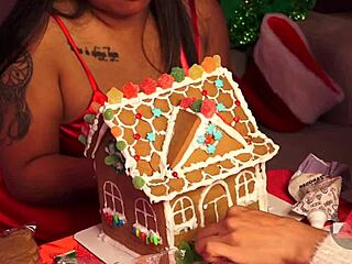 Making a Gingerbread House with Girlfriend and Friends Part 2.