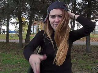 Damn, drilling this blonde Polish teen in a van was insanely hard!