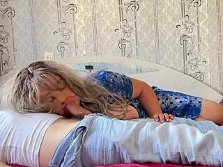 Big bbw seduces with blowjob before intense anal action