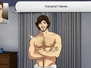 gay hunk kisses two crushes and masturbates in anime style