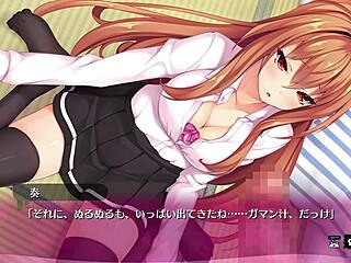 In this bukkake hentai game, characters in lingerie get covered