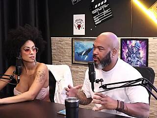 Slut Shows Breasts After Talking About Positions for Gangbang and DP - Tiffany Rocha in Sheer Red Lingerie