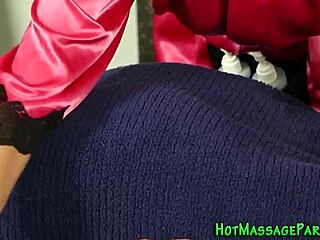 hot latina masseuse blows big cock in lingerie