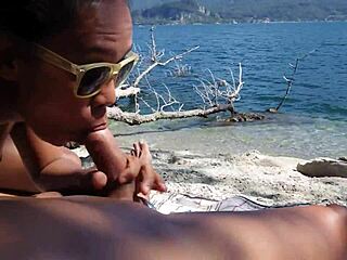 public beach fun with wife jerking and sucking me off
