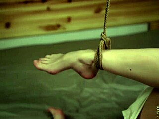 seductive teen 18+ tied in jute bondage 😍