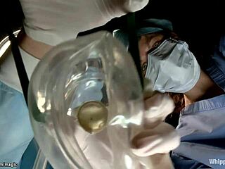 Doctor spanks bound lesbian's ass in domination