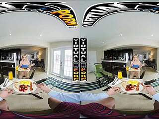 Beautiful blonde called Blake Blossom with big ass in virtual reality porn