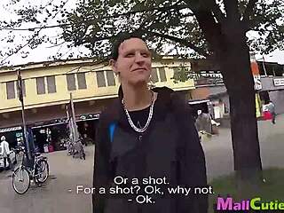 brunette with small tits, you're fucking in the shop?