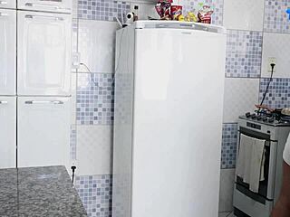 Caught hot Latina maid frying eggs and slammed her hard