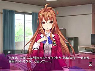 In this bukkake hentai game, characters in lingerie get covered