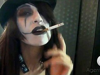 Goth Woman Smoking In Various Styles With Big Tits Fetish