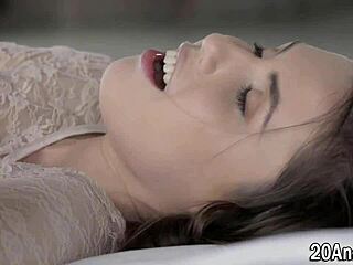 lingerie babe takes big cock in her ass