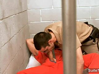 These hottie gays are getting wild, sucking and fucking with big cocks in the prison cell. It's all hardcore action behind bars.