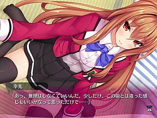 In this bukkake hentai game, characters in lingerie get covered