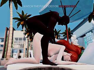 Animated cuckoldry during Jupiter eclipse totality in 3D