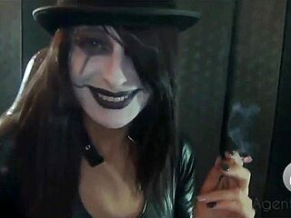 Goth Woman Smoking In Various Styles With Big Tits Fetish