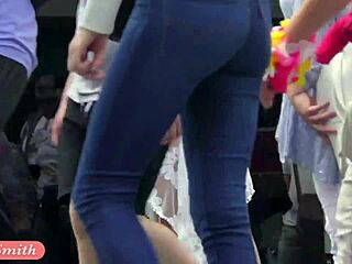 Funk City Jeny Smith Flashes Pussy In Transparent Dress Outdoors