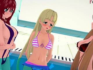 Akeno ASKS for SEX in the PUBLIC POOL during HS DXD NTR madness.