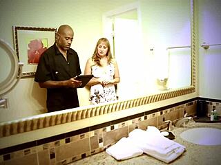 Blonde mature woman teases in the shower with natural tits