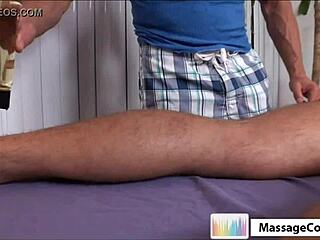 Enjoying an oily gay massage with a teen twink.