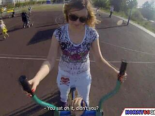 teaching a beautiful college girl some intense workouts in the gym.