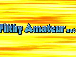 Палавка усеща интензивно удоволствие в ретро гангбенг с кум