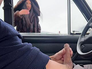 Public parking handjob from stranger leads to more