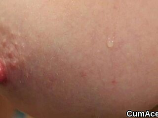 Unusual Centerfold Takes Jizz Load in Bukkake!