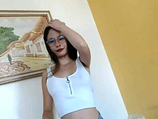 perfect ass in sexy shorts gives me handjob