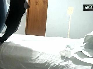 Hidden cam catches fat Latina wife giving blowjob in brothel first time