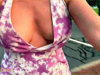 wife dares to flash cleavage riding bike in public