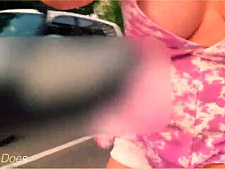 wife dares to flash cleavage riding bike in public