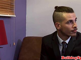 young punk bouncing on boss's hard cock?