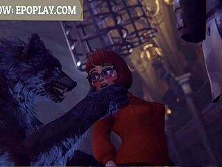 A hot animated porn with a werewolf and an anime pussy