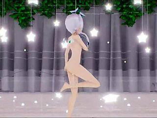 Amane kanata asks, 'want to see my undress sex dance?' in hololive hentai